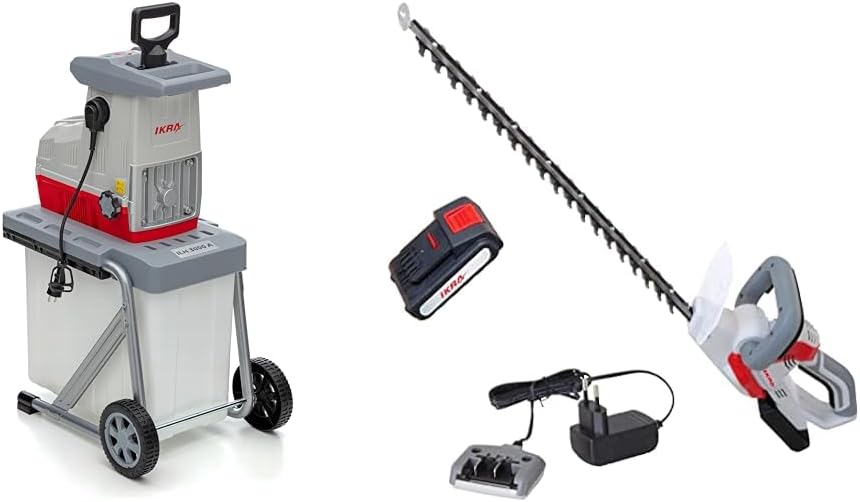 IKRA 81002880 Elektro Gartenhäcksler Walzenhäcksler ILH 3000 A, leise robust wartungsarm, Starke 3.000 Watt, Aststärke bis 44mm, 230 V