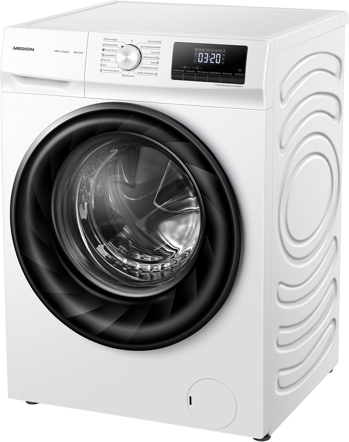 MEDION Waschmaschine (8 kg, 1400 U/Min, 15 Programme, Timerfunktion, Kindersicherung, LED Display, MD 37511)