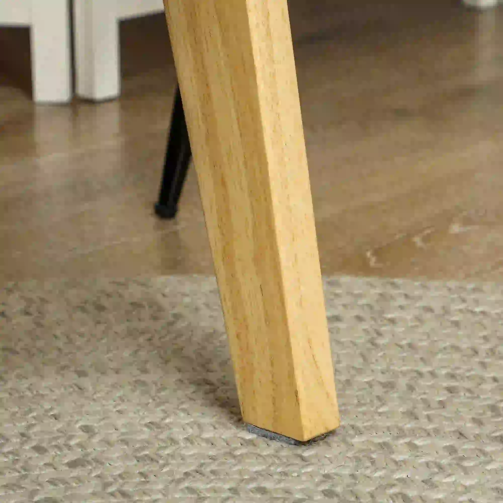 HOMCOM Polsterstuhl Wohnzimmer gemütlich Cordstoff cremeweiß