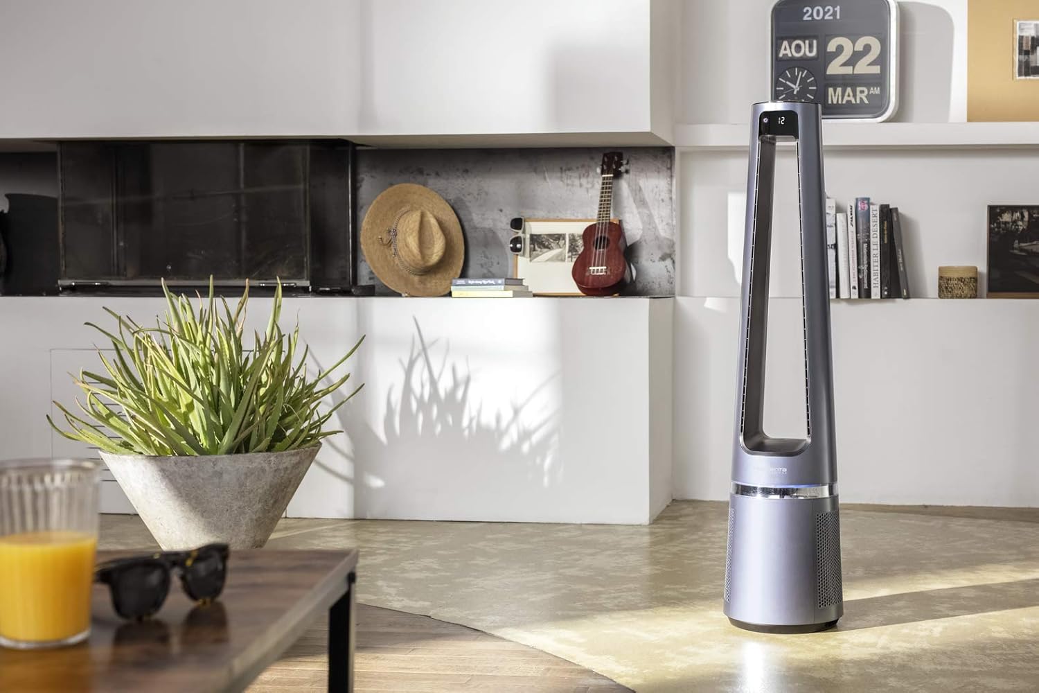 Rowenta QU5062 Eclipse 3in1 Luftreiniger | Heizlüfter | Ventilator | filtert 99,9% der Partikel | für 30 m2 Raumgre | schnelle Heizung bis zu 35°C | automatischer Tag- und Nachtmodus | Schwarz/Grau