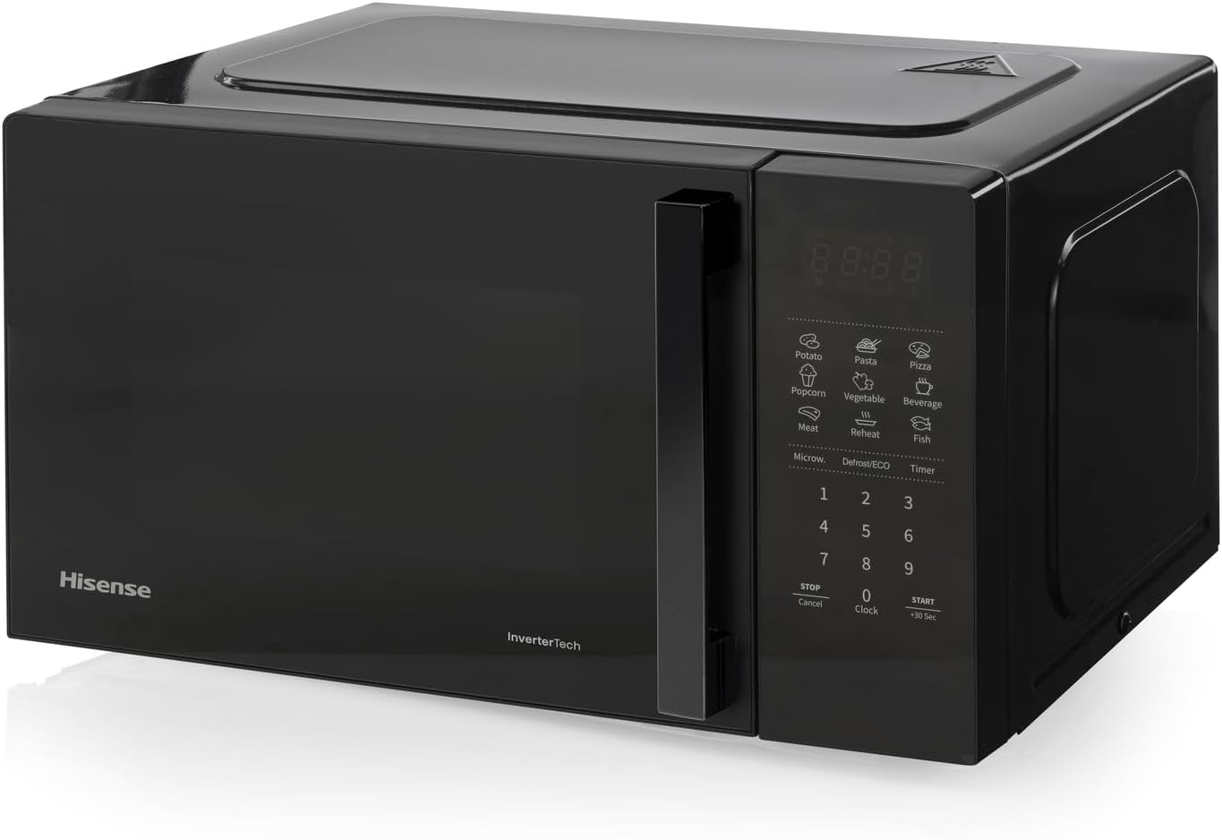 Hisense Elektronische Mikrowelle, Fassungsvermögen 23 l, Leistung 800 W, Grillleistung 1000 W, LED-Display mit Touch-Steuerung, Schwarz