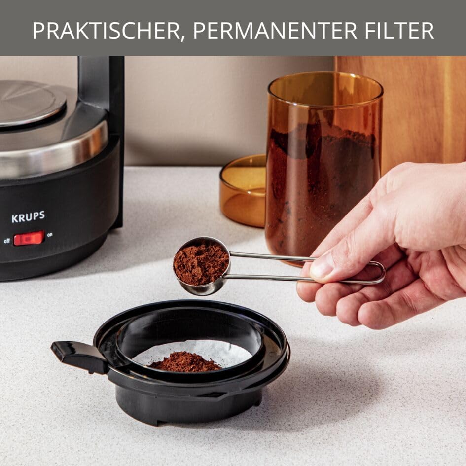 Krups KM4689 Filterkaffeemaschine T8 | 850 Watt | Automatische Abschaltung | 8-12 Tassen | Beleuchteter Ein-/ Ausschalter | Schwarz