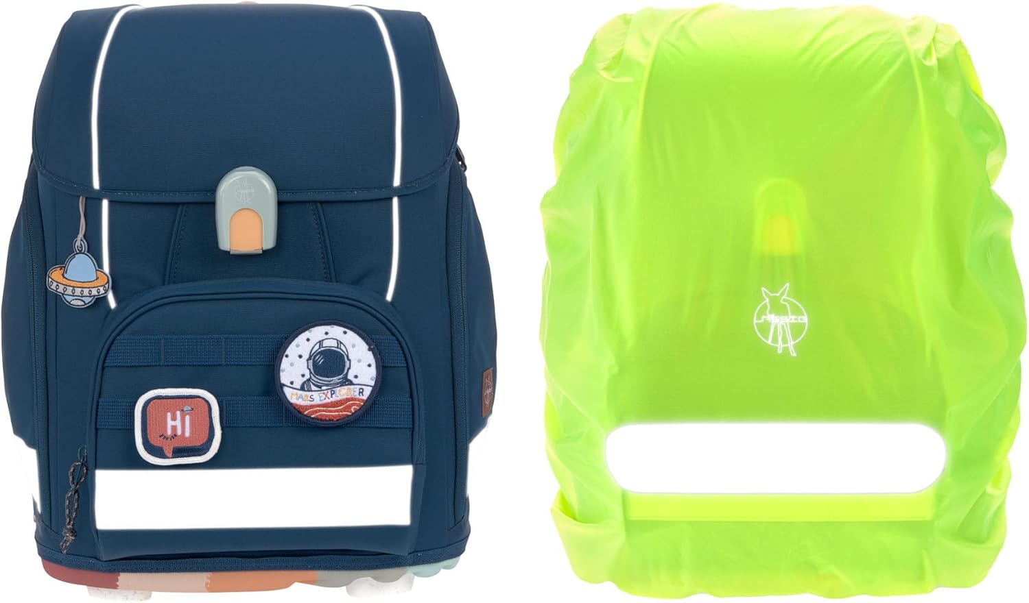 LÄSSIG 7-teiliges Schulranzen Set Kinder/School Set Boxy Unique Schwarz