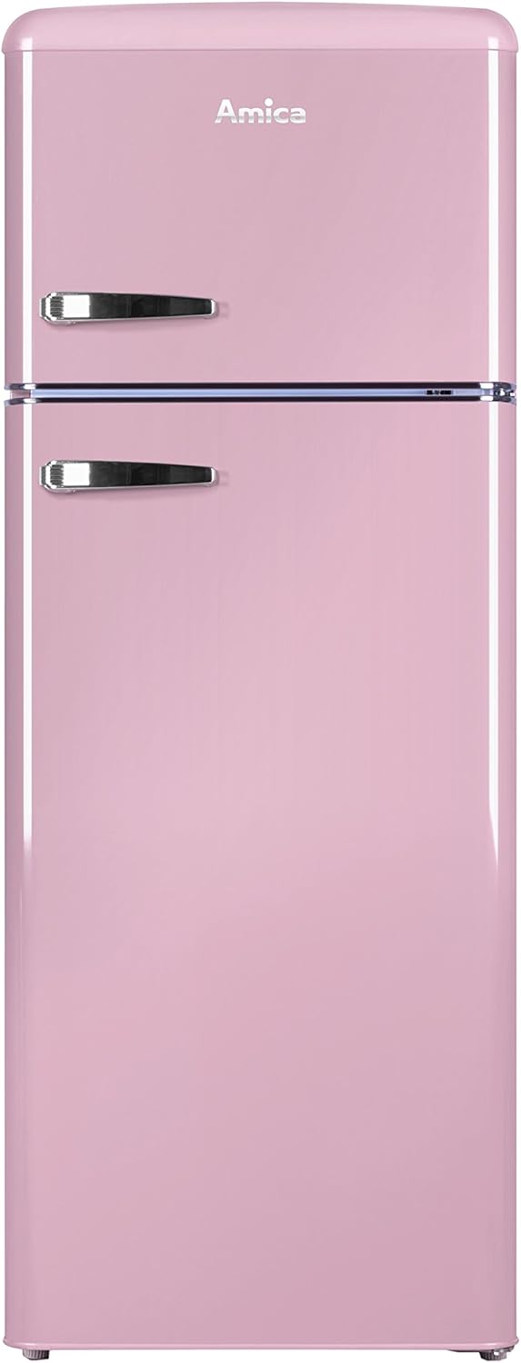 Amica KGC 15632 T Retro Kühl-/Gefrierkombination / Ice Blue (Türkis) / 144cm (H) x 55cm (B) x 62cm (T) / Retro-Design / Kühlschrank mit Gefrierfach