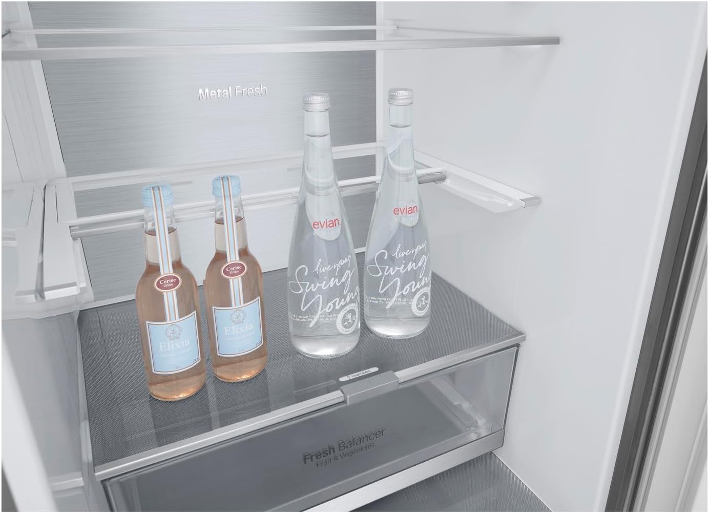 LG GBP62MCNAC Kühl-Gefrierkombi – 384 L, Energieeffizienz A, Total NoFrost, DoorCooling+, niedriger Geräuschpegel, modernes Design in Anthrazit Schwarz, 59,5 x 67,5 x 203 cm