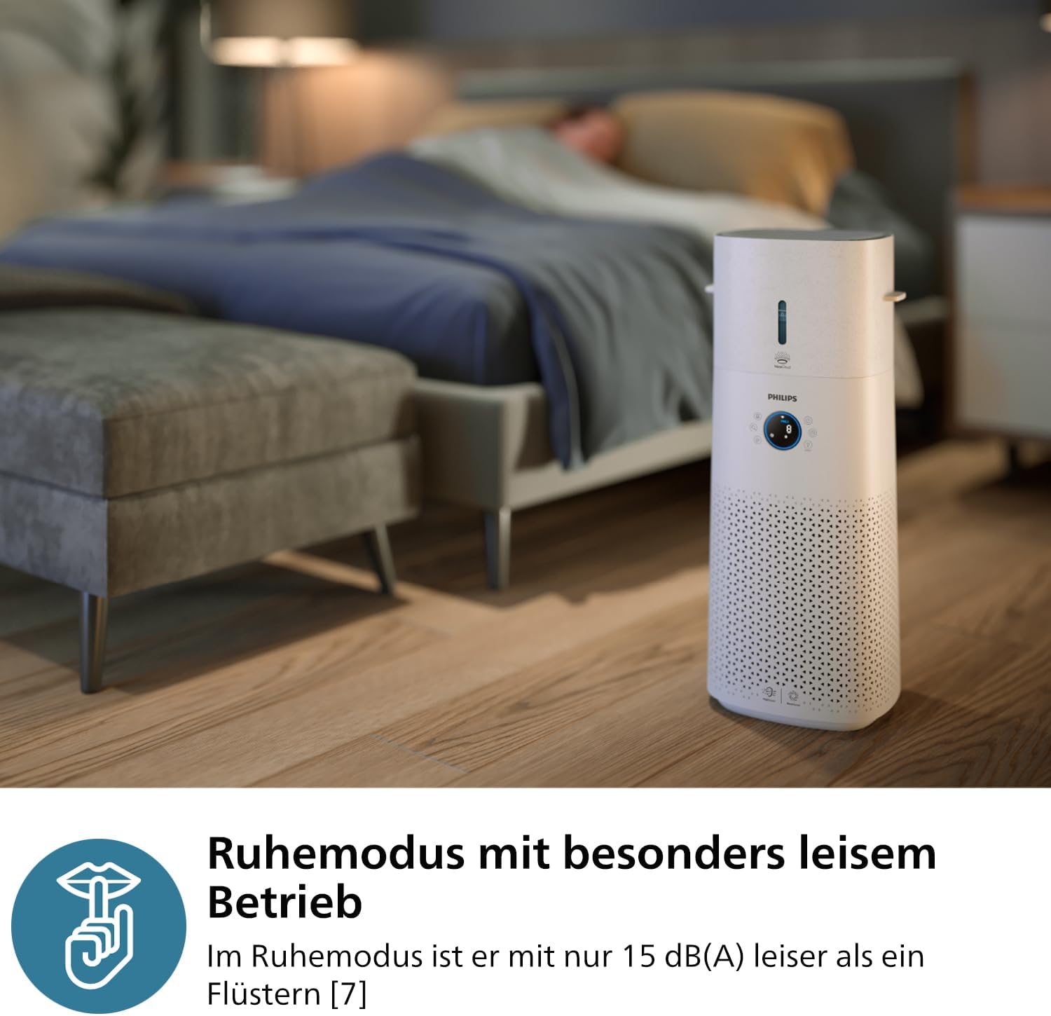 Philips Air Performer 2-in-1: Luftreiniger und Kühlgebläse - Reinigt 70 m², Entfernt 99,97% der Allergene und Schadstoffe. HEPA-Filter, Intelligente Sensoren, Alexa, App. (AMF765/10)