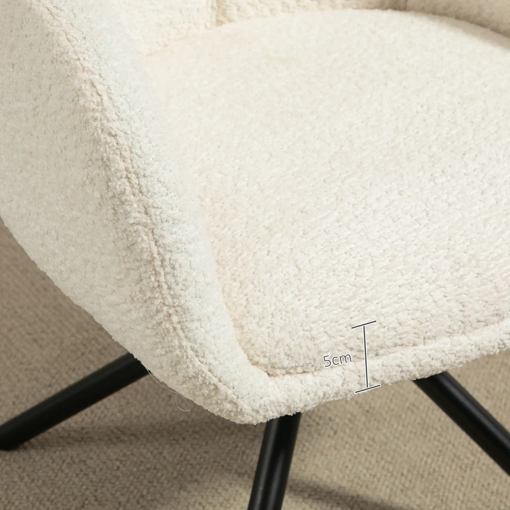 HOMCOM Polsterstuhl drehbar mit Sitzschale cremeweiß