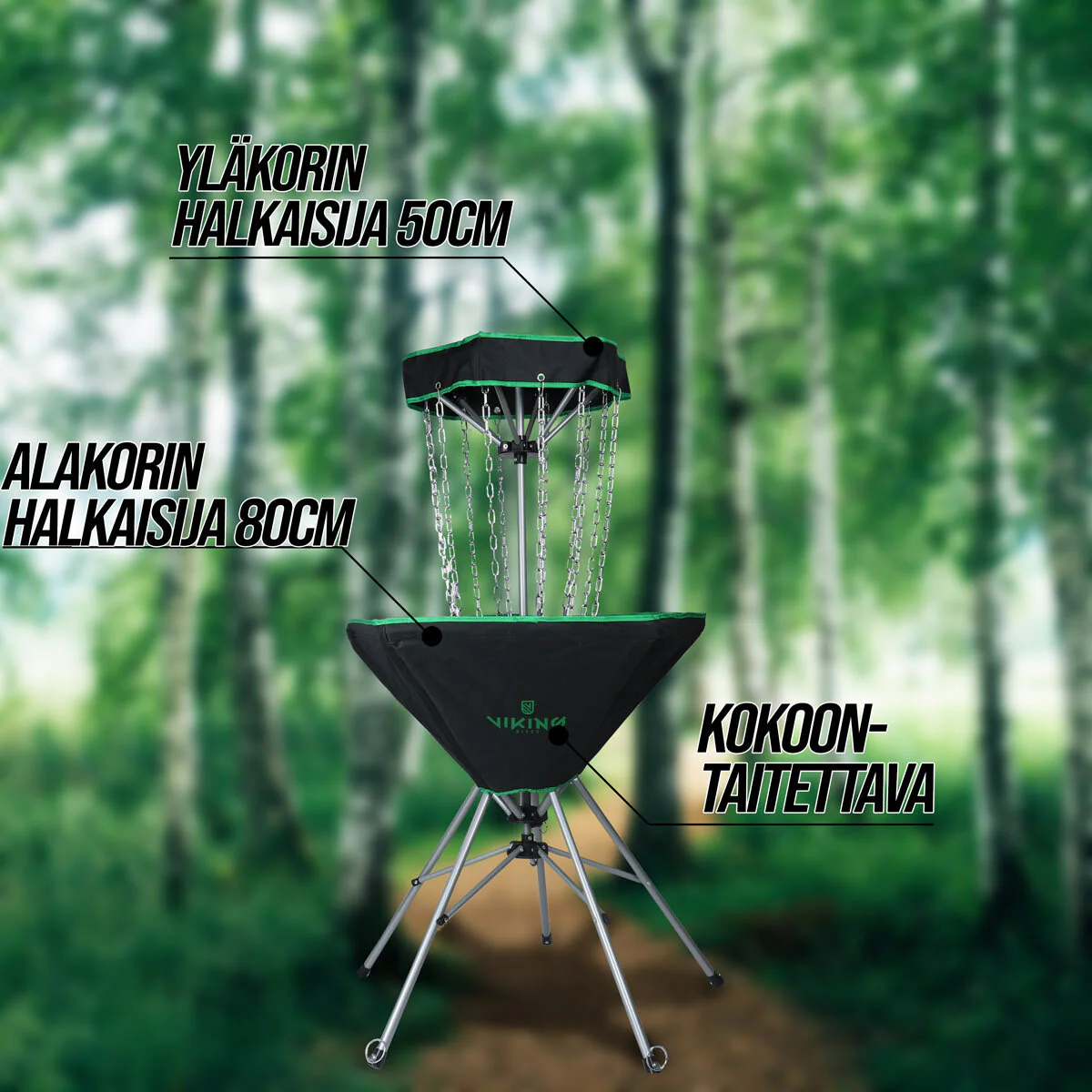 Viking Discs Raid tragbarer Discgolf korb