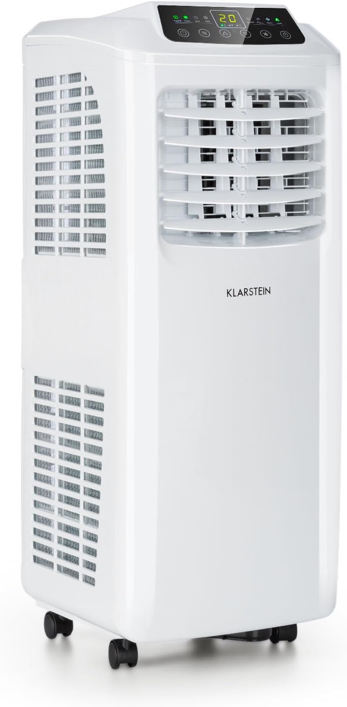 Klarstein Klimaanlage, 4-in-1 Klimagerät, Entfeuchter, Ventilator & Nachtmodus, Mobile Klimaanlage mit Abluftschlauch, App-Steuerung, Air Conditioner für Räume bis 44 m², 9000 BTU, Weiß