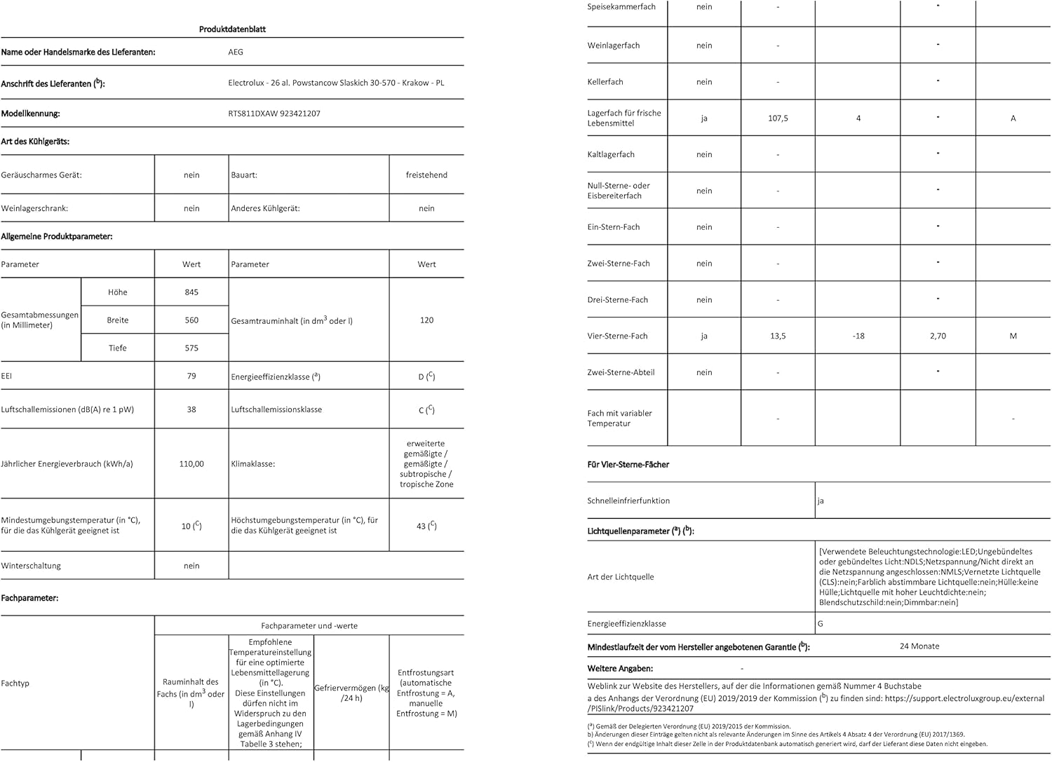 AEG RTS811DXAW Freistehender Tisch-Kühlschrank / 845 mm / 4-Sterne-Gefrierfach / 120 L / D