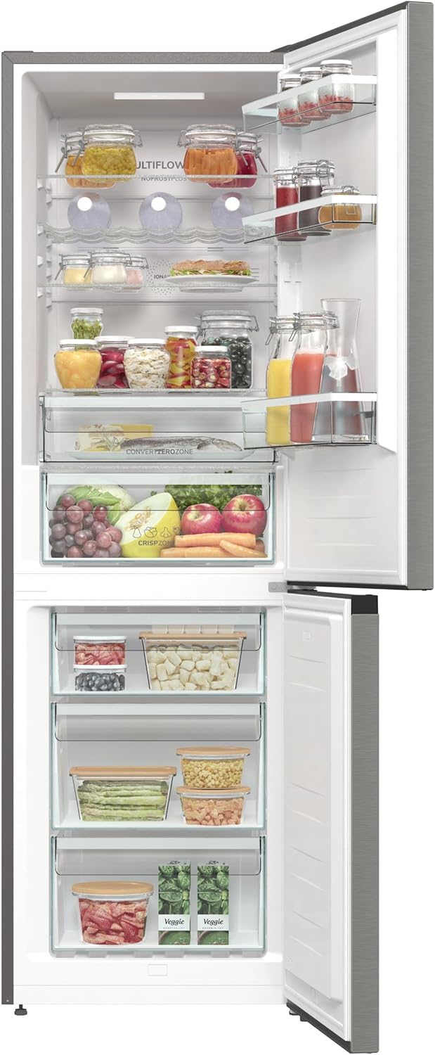Gorenje N 619EAXL4 Kühl-Gefrier-Kombination/ LED Display/ 186 cm/ 300 l/ NoFrostPLus/ Gemüsefach mit Feuchteregler/ FastFreeze/ edelstahl