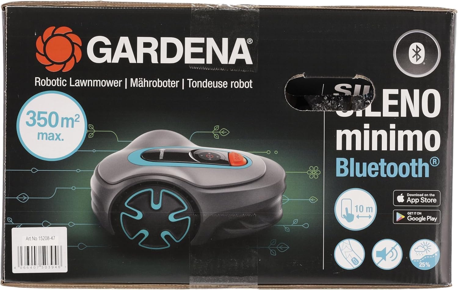 Gardena Mhroboter SILENO minimo 500 m: intelligenter Rasenmher mit optimaler Konnektivitt, mit Gardena Bluetooth App programmierbar, DE-Version (15202-20)