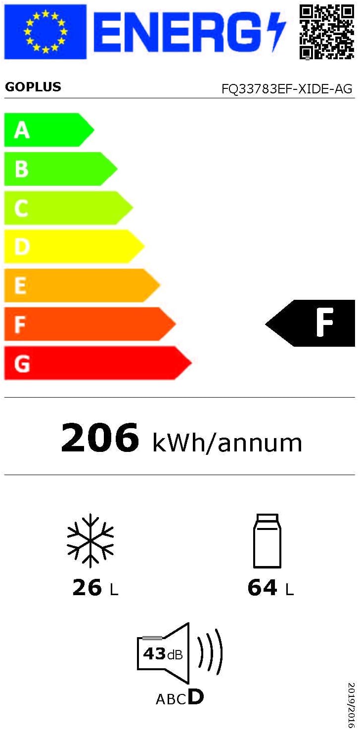 GOPLUS Kühlschrank mit Gefrierfach - Kühl Gefrierkombination / 90L Gesamtnutzinhalt, 27L Gefrierteil/Thermostat einstellbar/LED Innenbeleuchtung/Türanschlag wechselbar (Weiß)