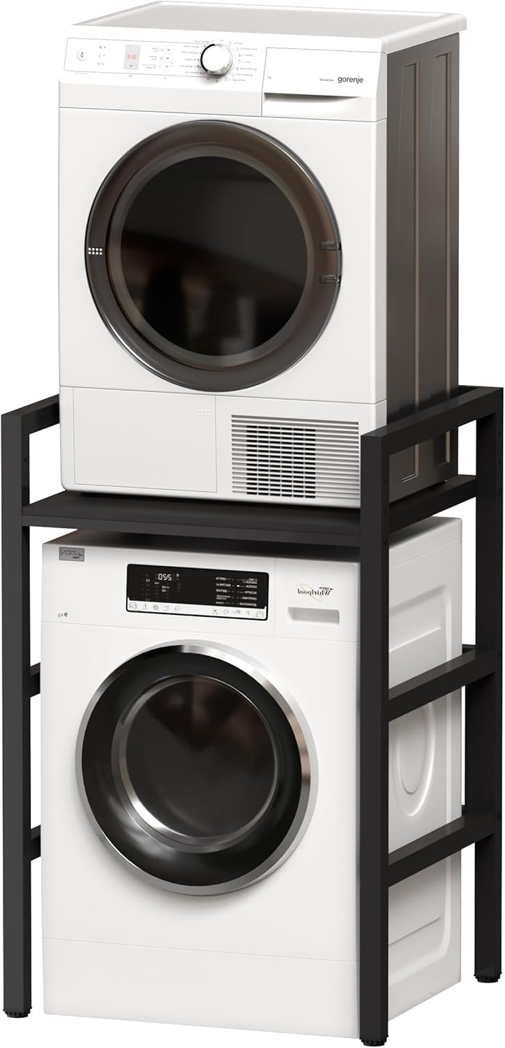 MSFE Regal über Waschmaschine,Höhenverstellbarer Wäschetrocknerständer,Lagerregal über der Waschmaschine, Tragfähigkeit 350 kg,für Waschmaschine und Trockner,73 * 64 * 110cm,Patentiertes Produkt