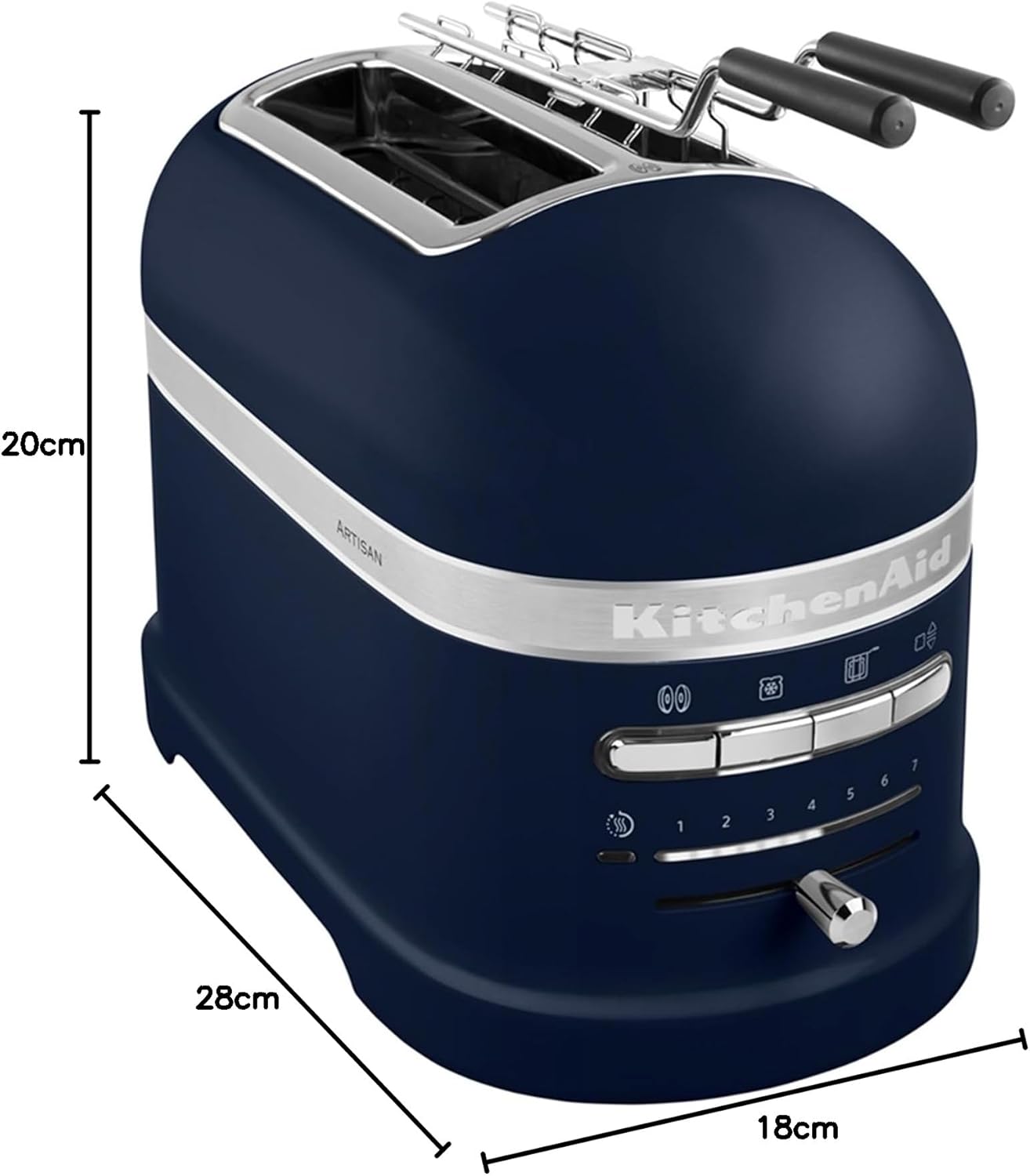 KitchenAid Toaster für 2 Scheiben mit Sandwich-Zange | Artisan | Retro Toast Machine | Verschiedene Funktionen und Bräunungsstufen | Grün