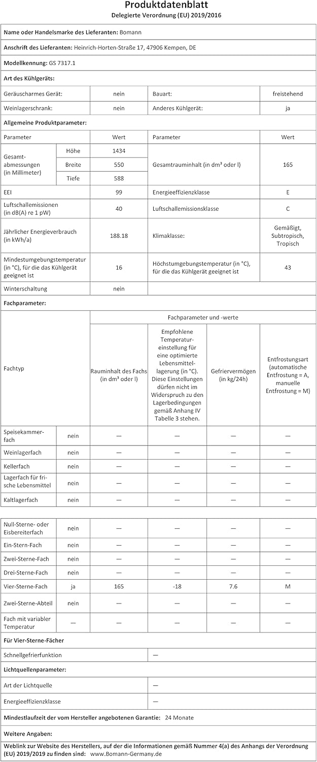 Bomann großer Gefrierschrank freistehend | 165 Liter Nutzinhalt für Lebensmittel | 5 Schubladen | Freezer Eisschrank Froster | wechselbarer Türanschlag inkl. Eiswürfelschale | GS 7317.1 weiß