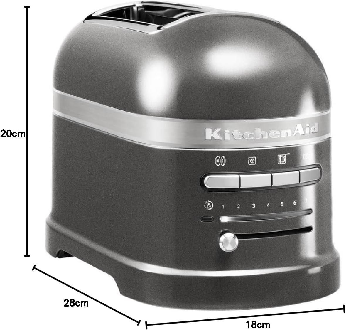 KitchenAid Toaster für 2 Scheiben mit Sandwich-Zange | Artisan | Retro Toast Machine | Verschiedene Funktionen und Bräunungsstufen | Grün