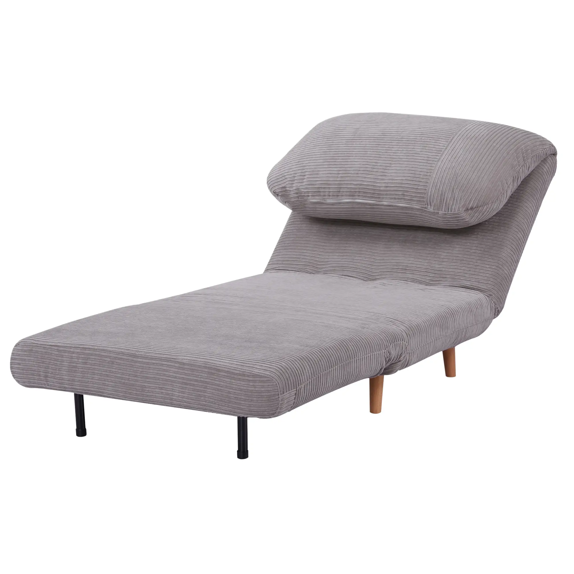 HOMCOM Schlafsessel Schlafsofa 2-in-1 verstellbare Rückenlehne Hellgrau