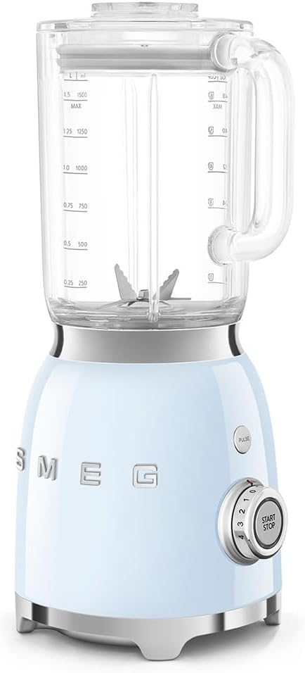 Smeg, BLF03PKEU, 1,5 l Standmixer, 4 -Geschwindigkeitsstufen, 4 Automikprogramme, Abnehmbare Doppelklinge, Deckelöffnung transparent mit Dosierkappe, rutschfest, 800W, Rose