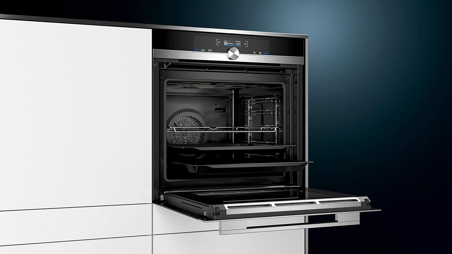 Siemens HB572ABS3, iQ300, Einbau-Backofen 60 x 60 cm, Air Fry, activeClean Pyrolyse Selbstreinung, LED-Touchbedienung, 3D Heißluft, Schnellaufheizung, cookControl10 Automatikprogramme, Edelstahl
