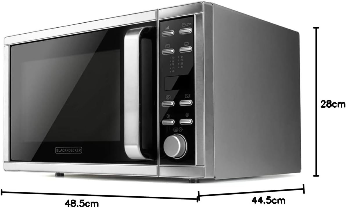 Black+Decker ES9700040B BXMZ901E Mikrowelle mit Grill und Konvektion, 25 liters, Grau