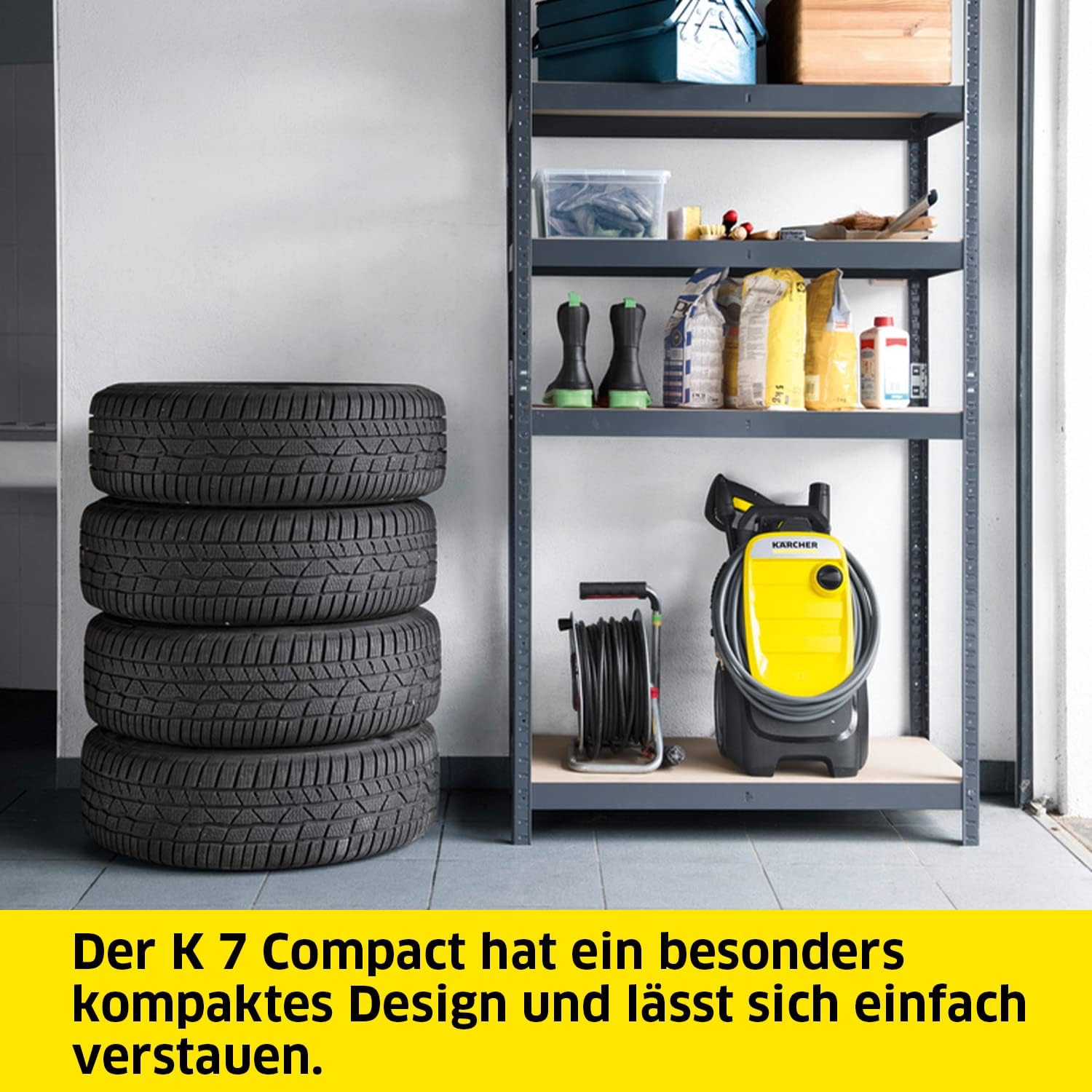 Kärcher Hochdruckreiniger K 7 Premium Power Home, Druck: 180 bar, Durchfluss: 600 l/h, Flächenleistung: 60 m²/h, Leistung: 3.000 W, Schlauchtrommel, mit Pistole, Dreckfräser, Strahlrohr