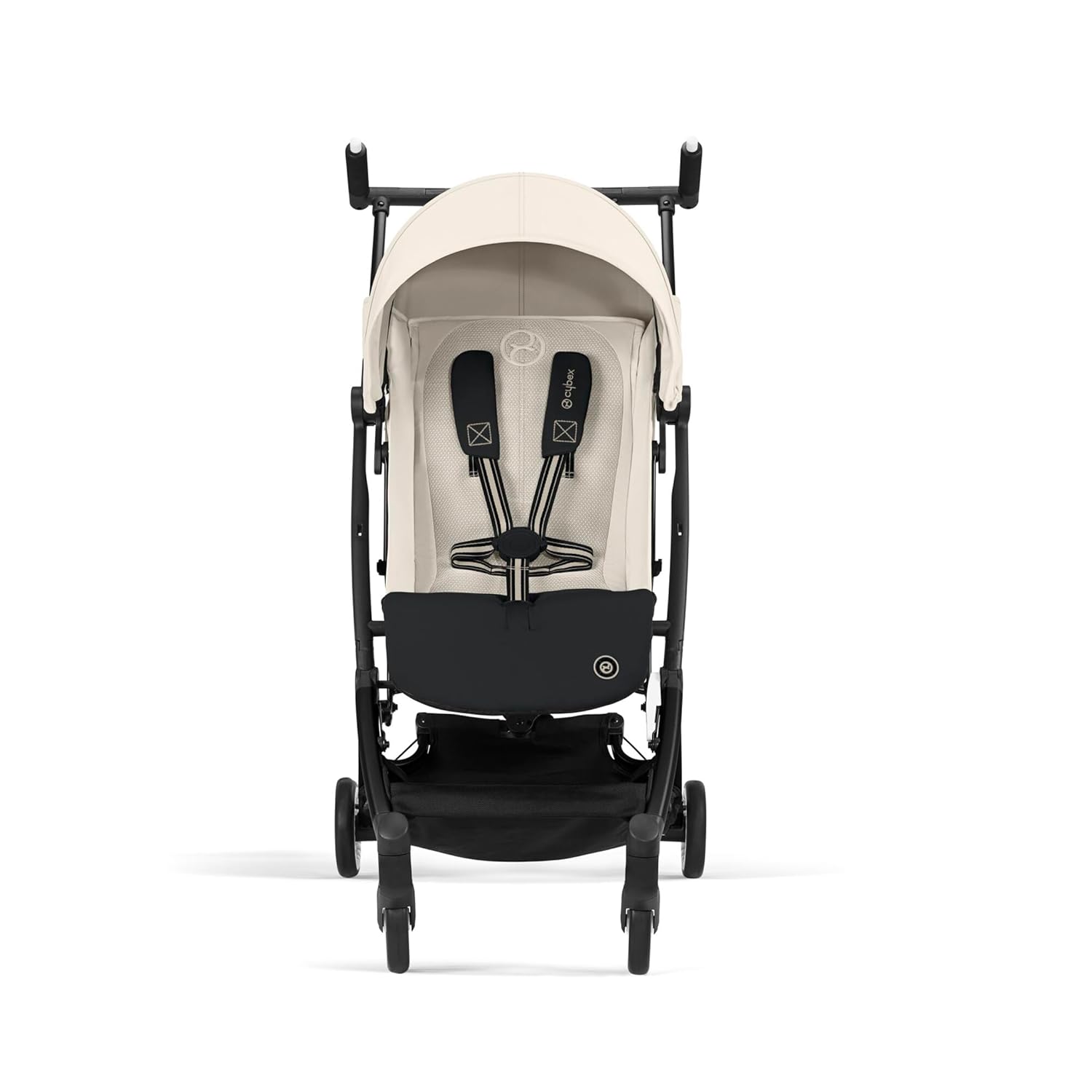 CYBEX Gold Kinderwagen Libelle mit One-Pull Harness, Von ca. 6 Monaten bis ca. 4 Jahre (max. 22 kg), Ultraleicht (nur 6 kg), Almond Beige (Beige mit taupefarbenem Rahmen)