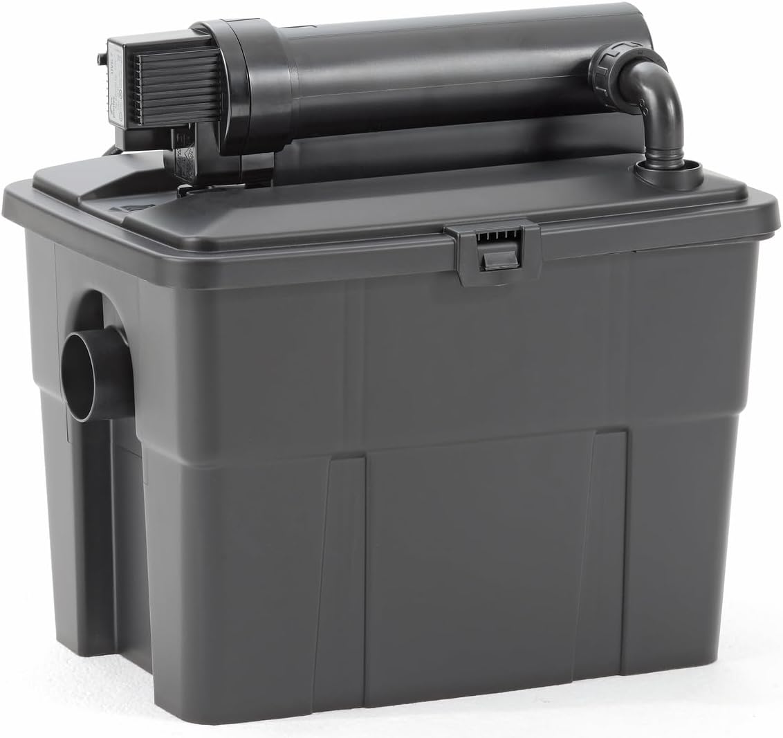 Pontec 50238 MultiClear Set 5000 - Komplettset aus Filterpumpe und Durchlauffilter , Durchlauffilterset, Mehrkammerfilter, Gartenteichfilter