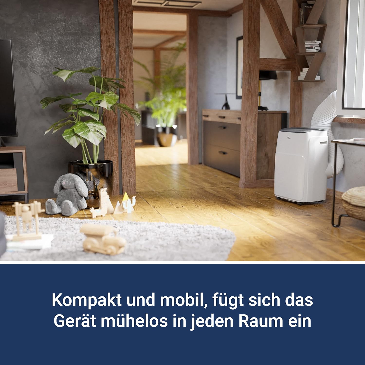 SUNTEC Mobiles Klimagerät Impuls 2.6 Eco R290 – Klimaanlage mobil und leise mit Abluftschlauch – Kühler & Entfeuchter für Räume bis 34 qm – Mobile Kühlung für Wohnung & Büro – 9.000 BTU | 2600 Watt