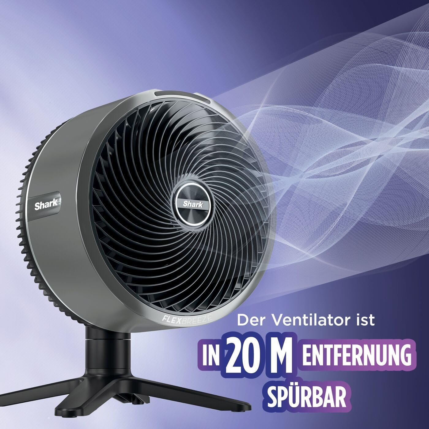 Shark FlexBreeze Ventilator Leise, Hybrid Ventilator Kabelgebunden & Kabellos, Tragbar, für Innen- und Außenbereich, UV- & Wasserbeständig, Ultraleistungsstark, Ultraleise, Weiß FA220EU