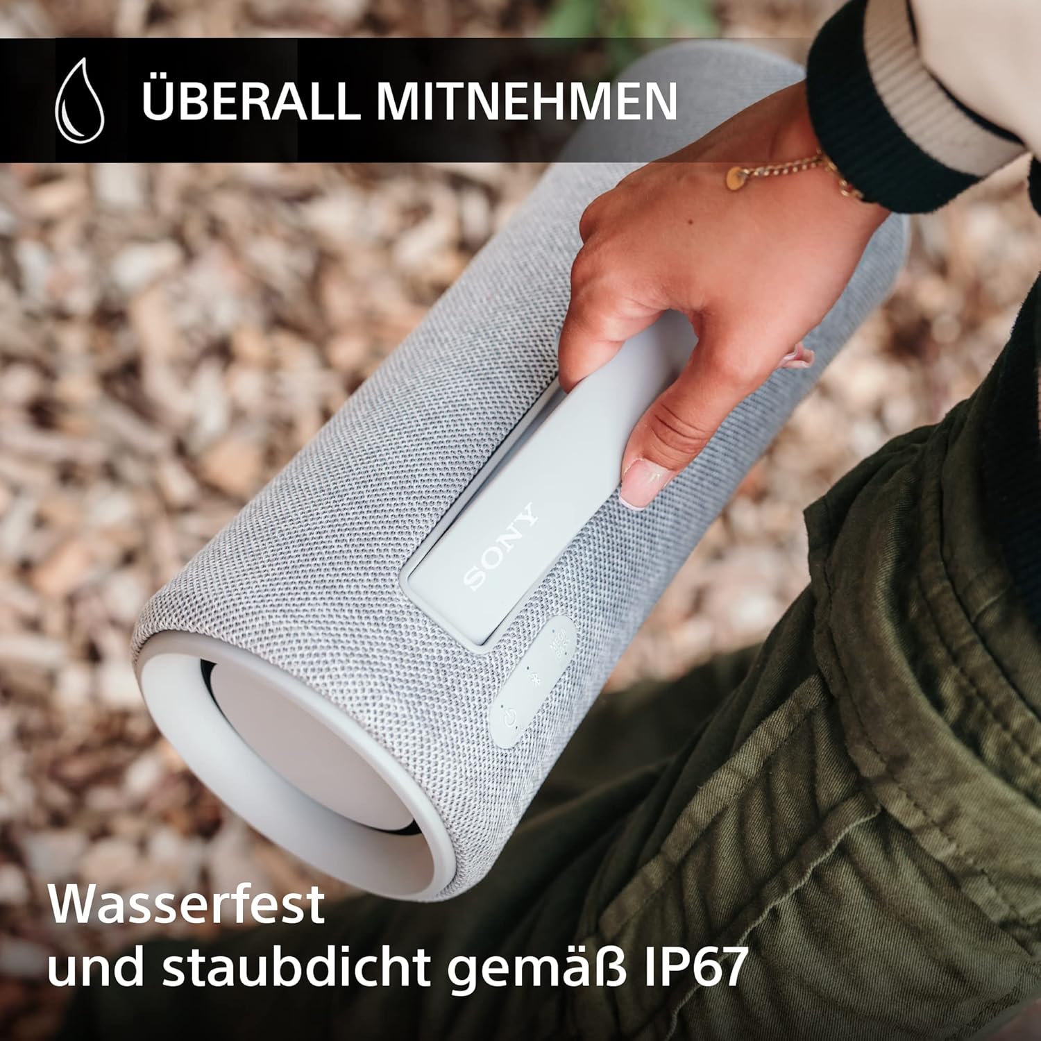 Sony SRS-XG300 - Tragbarer kabelloser Bluetooth-Lautsprecher mit starkem Partysound und Beleuchtung - wasserdicht, 25 Stunden Akkulaufzeit, Smartphone und Schnellladefunktion - Schwarz