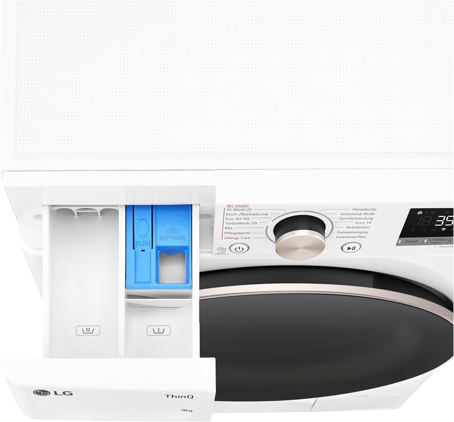 LG F4WV7080, Klasse A, Frontlader-Waschmaschine 8 kg, 1400 U/Min, AI Direct Drive, Wi-Fi, Tiefenreinigung mit Dampf, Groe Kapazitt, TRIPLE A, Auentür aus Sicherheitsglas, 62 x 60 x 85 cm  Wei
