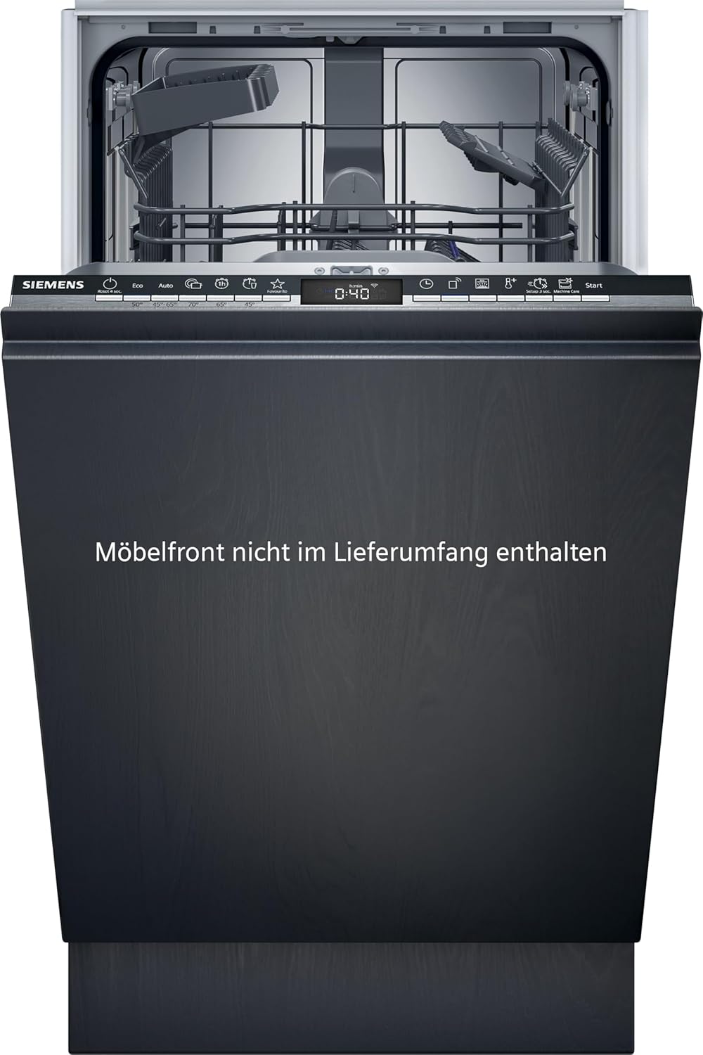 Siemens SR65YX08ME, iQ500 Smarter Geschirrspüler Vollintegriert, 45 cm breit, Besteckschublade, Zeolith, extra leise, aquaStop, automatische Türöffnung nach Programmende, varioSpeed, Innenbeleuchtung