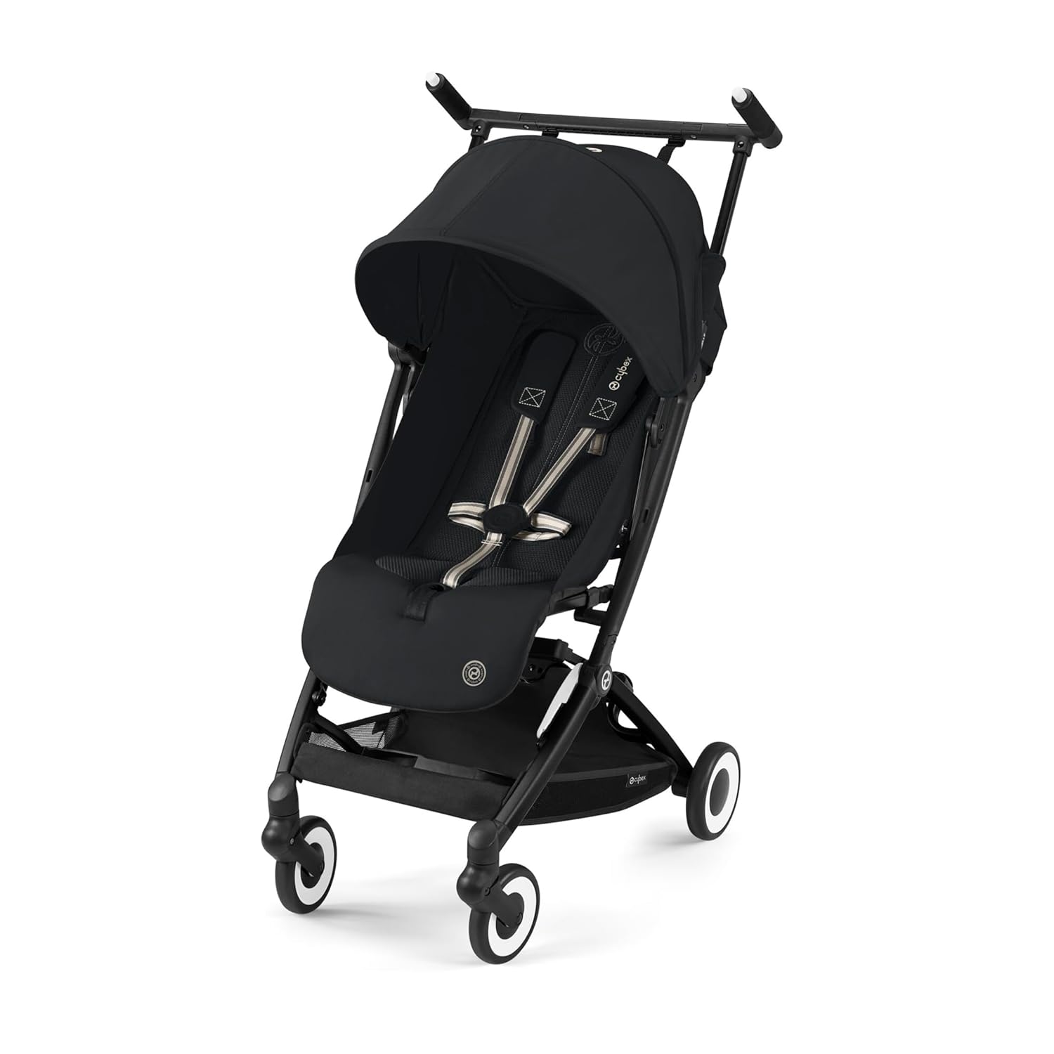 CYBEX Gold Kinderwagen Libelle mit One-Pull Harness, Von ca. 6 Monaten bis ca. 4 Jahre (max. 22 kg), Ultraleicht (nur 6 kg), Almond Beige (Beige mit taupefarbenem Rahmen)