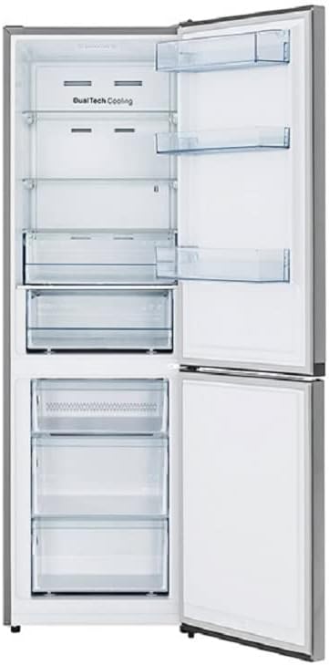 Hisense RB327N4AD2 Kühl-Gefrierkombination/ NoFrostPlus/ Multiflow 360°/ HolidayMode/ FreshZone/ 182,4 cm/ Kühlteil 171 l/ Gefrierteil 85 l/ 41 dB/ 287 kWh/ Jahr/ Edelstahl-Look