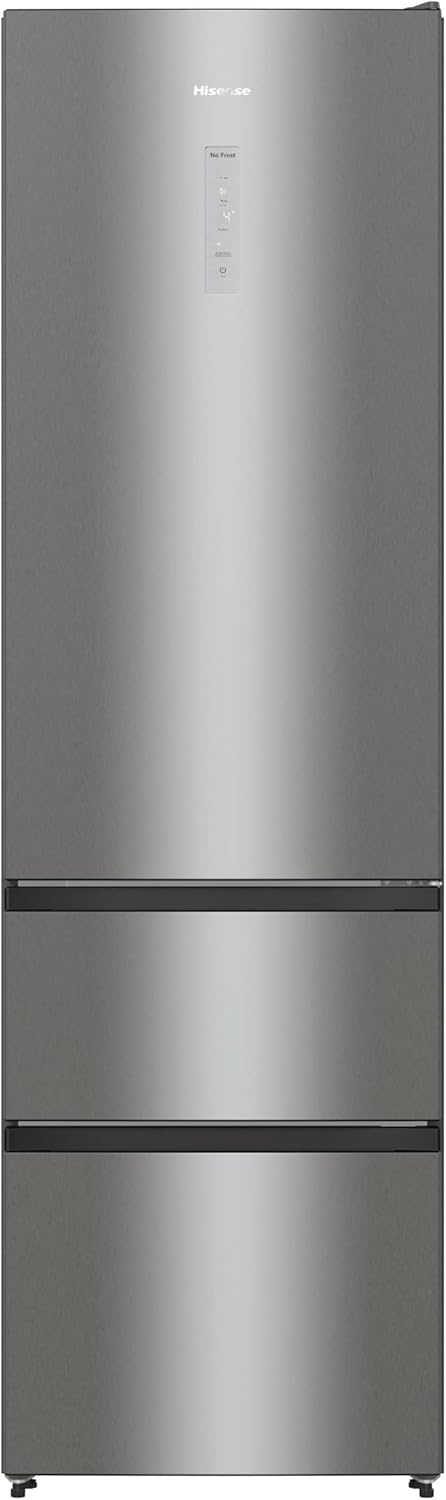 Hisense RB327N4AD2 Kühl-Gefrierkombination/ NoFrostPlus/ Multiflow 360°/ HolidayMode/ FreshZone/ 182,4 cm/ Kühlteil 171 l/ Gefrierteil 85 l/ 41 dB/ 287 kWh/ Jahr/ Edelstahl-Look