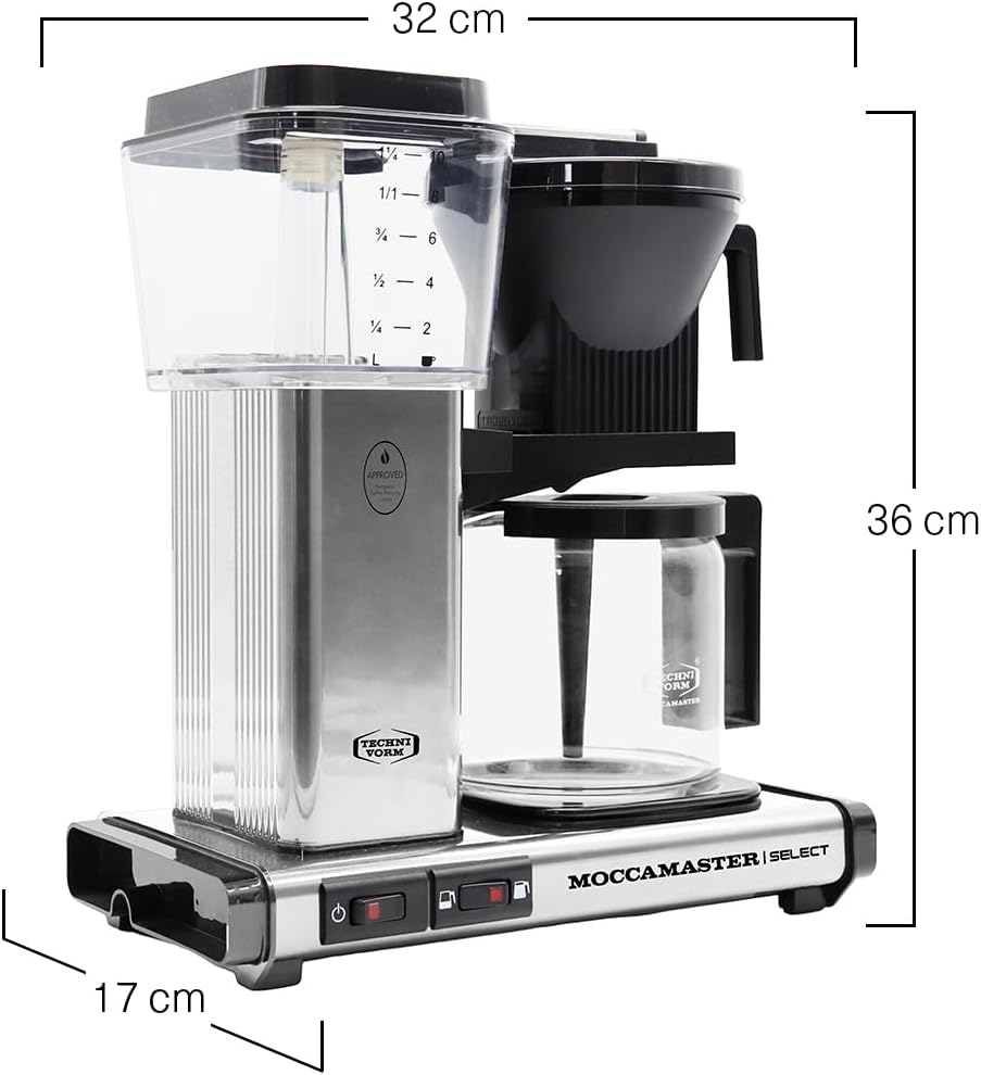 Moccamaster KBG Select, Kaffeemaschine, Retro Kaffeemaschine, Filterkaffee, Off-White, 1.25L