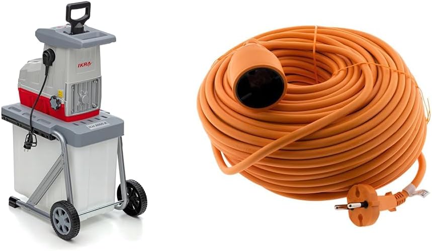 IKRA 81002880 Elektro Gartenhäcksler Walzenhäcksler ILH 3000 A, leise robust wartungsarm, Starke 3.000 Watt, Aststärke bis 44mm, 230 V