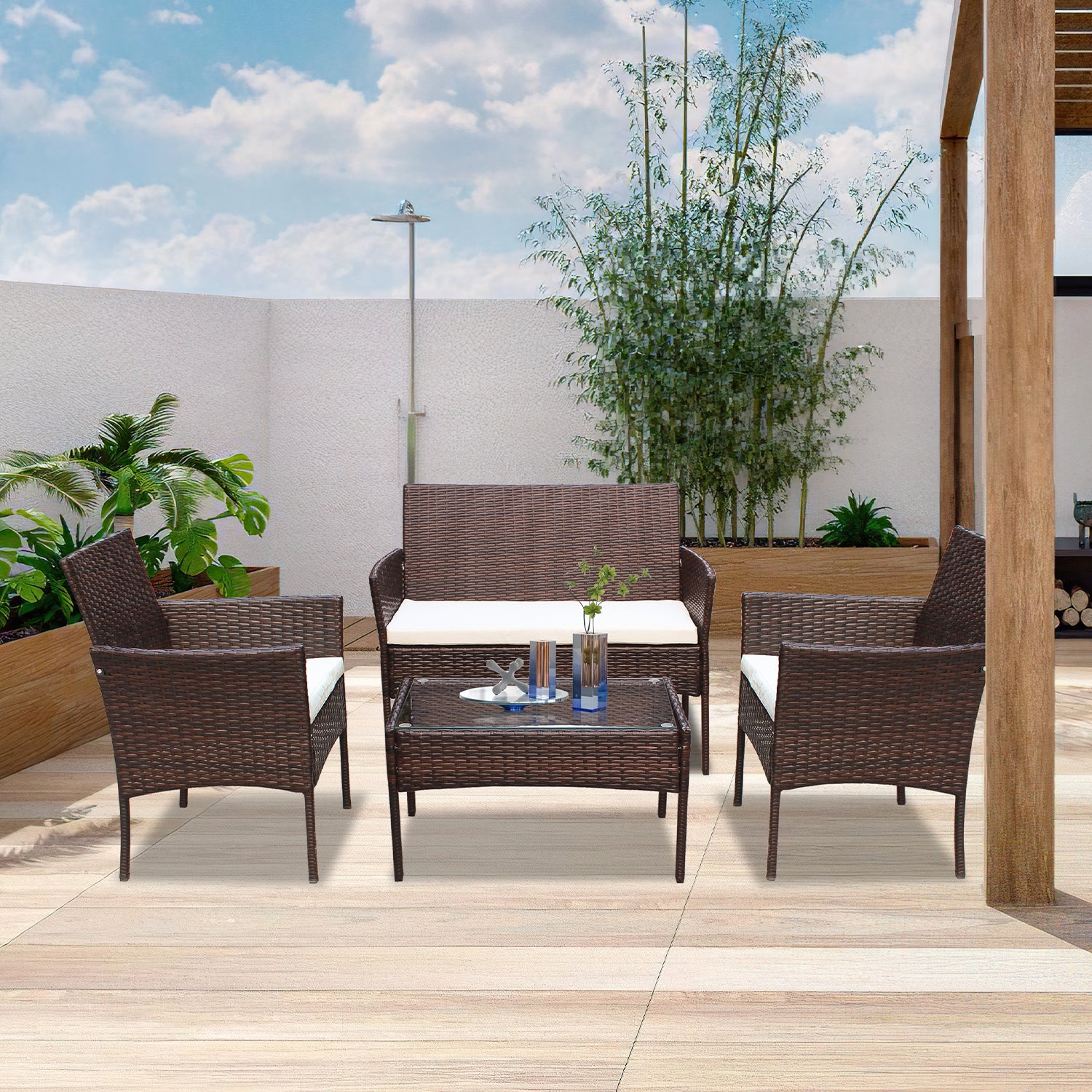 Sonnewelt Polyrattan Sitzgruppe Gartenmbel Set