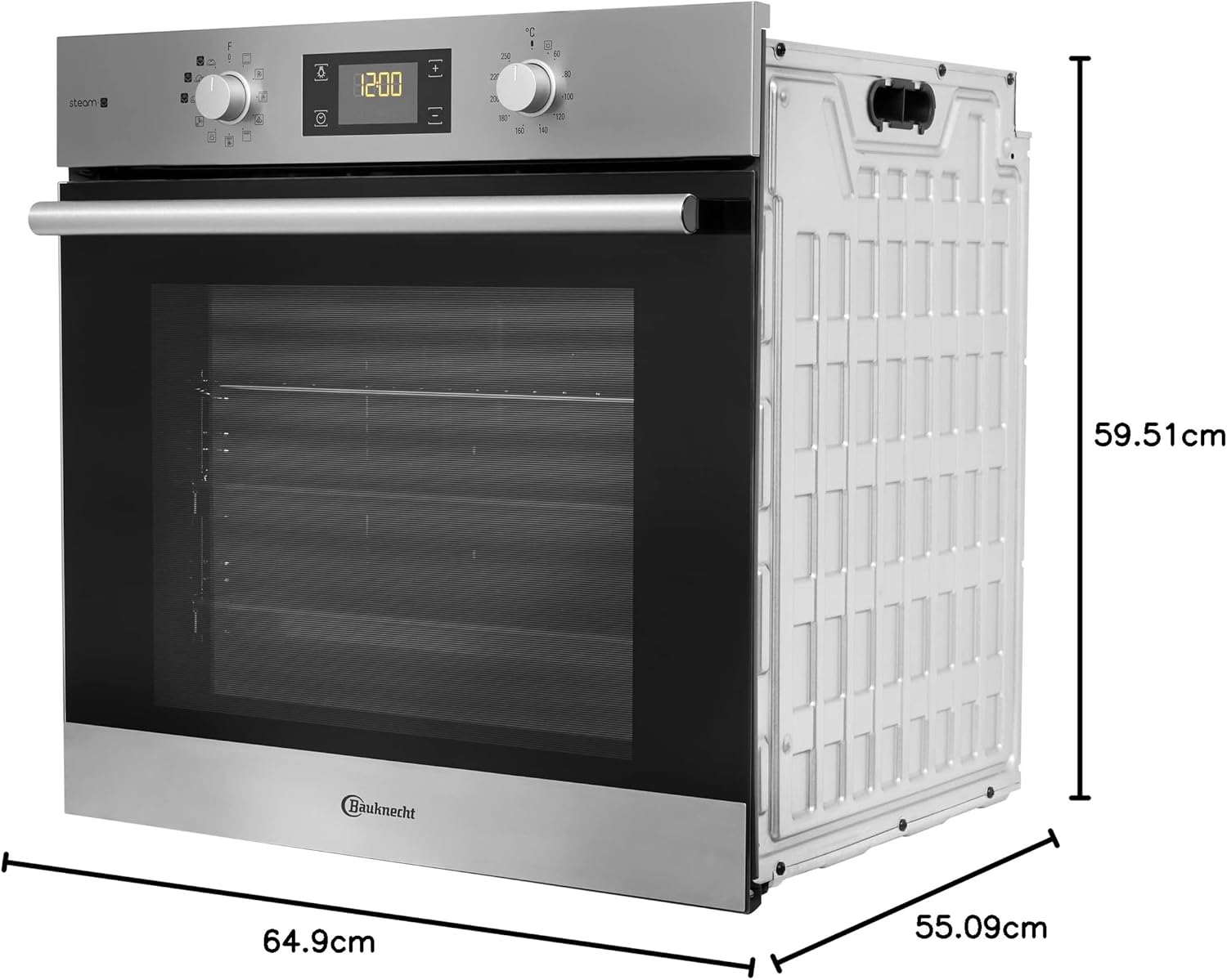 Bauknecht BAKO 566 IND Herd-Kochfeld Kombination/Induktionsfeld (60 cm) / Heißluft/Gentle Steam/Maxi Cooking/My Menue/Kochzonen mit Booster- Funktion/Backauszug auf 2 Ebenen, Edelstahl