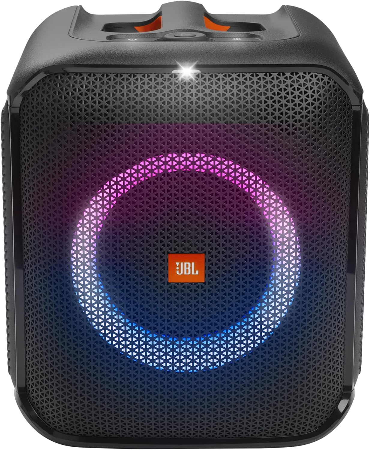 JBL PartyBox Encore – Tragbarer Party-Lautsprecher für drinnen und draußen – Mit eingebauten Lichtern, IPX4-Design und tiefem Bass – 10 Stunden Laufzeit – Schwarz