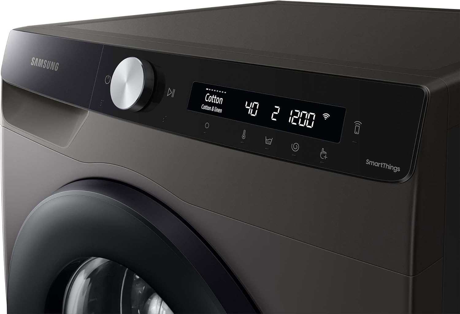 Samsung WW8NK52K0VW/EG Waschmaschine, 8 kg, 1200 U/min, SLIM Platzsparer, Ecobubble, AddWash, Hygiene-Dampfprogramm, Weiß