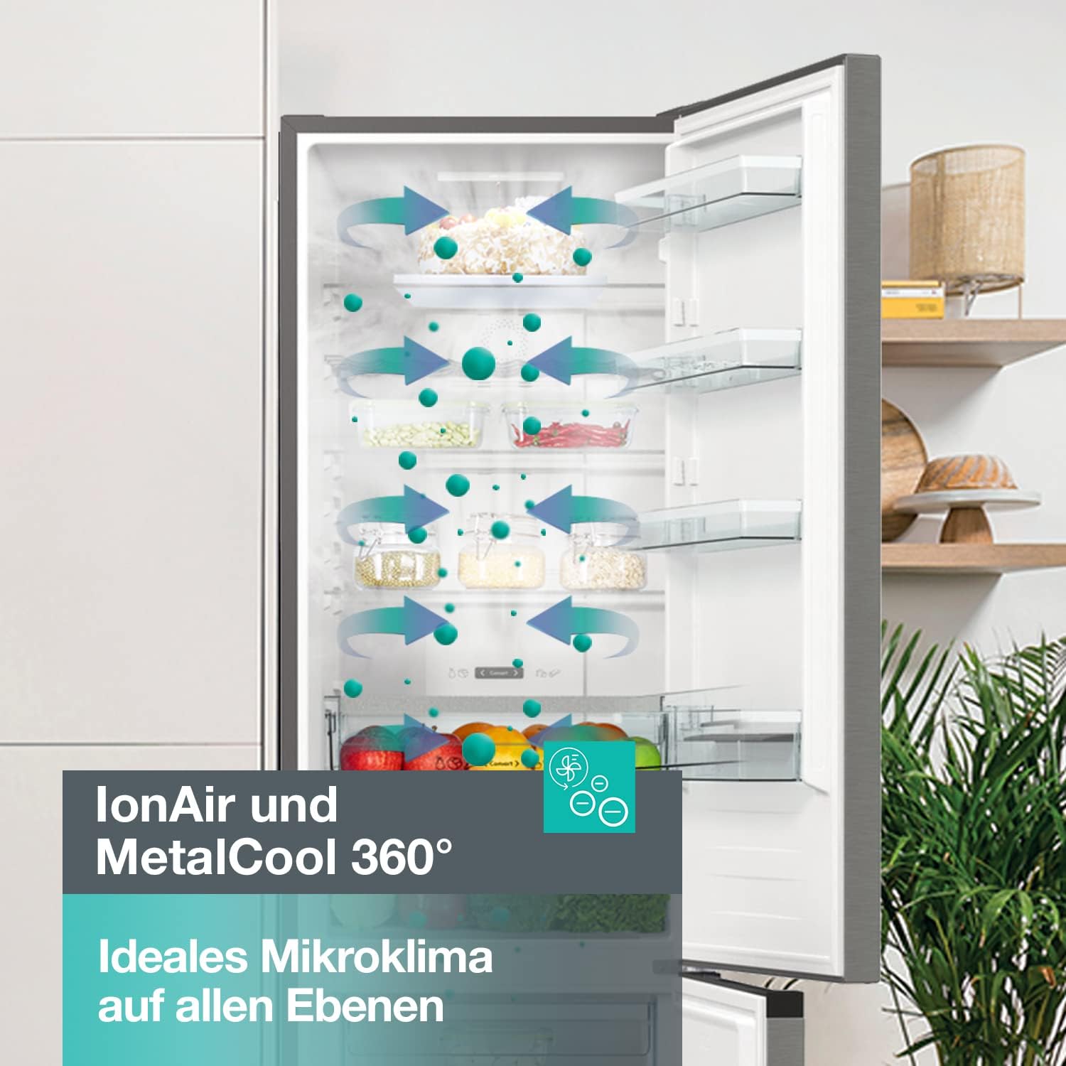 Gorenje N 619EAXL4 Kühl-Gefrier-Kombination/ LED Display/ 186 cm/ 300 l/ NoFrostPLus/ Gemüsefach mit Feuchteregler/ FastFreeze/ edelstahl