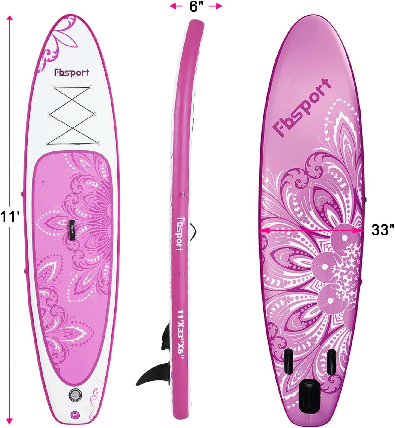 Premium-Stand-Up-Paddle-Board, Yoga-Board mit strapazierfähigem SUP-Zubehör und Tragetasche | Breiter Stand, Surf-Kontrolle, rutschfestes Deck, Leine, Paddel und Pumpe für Jugendliche und Erwachsene