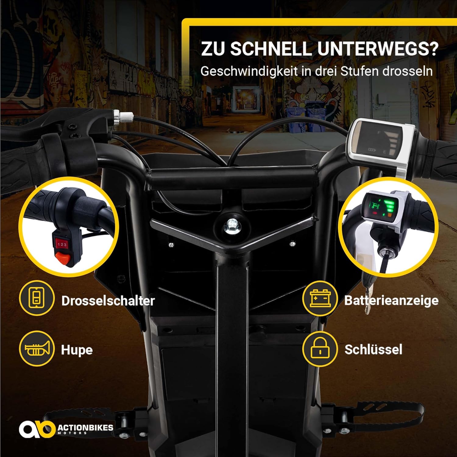 Actionbikes Motors Kinder Elektro Driftscooter | 𝟐𝟓𝟎 Watt Motor - Drift Cart 360°- 3 Geschwindigkeitsstufen - LED-Beleuchtung - Sitz verstellbar - Bluetooth - Drift Kart - Drift Auto (Space Purple)