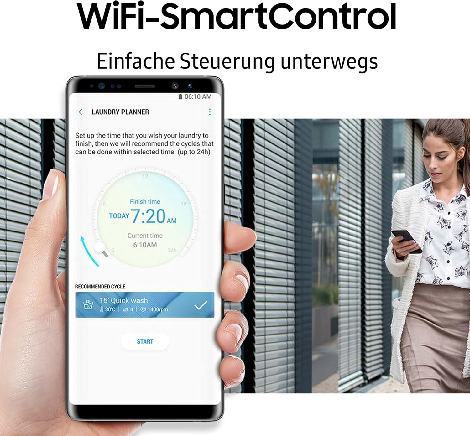 Samsung WW80T554ATW/S2 Waschmaschine, 8 kg, 1400 U/min, Ecobubble, AddWash, WiFi-SmartControl, Hygiene-Dampfprogramm, Weiß