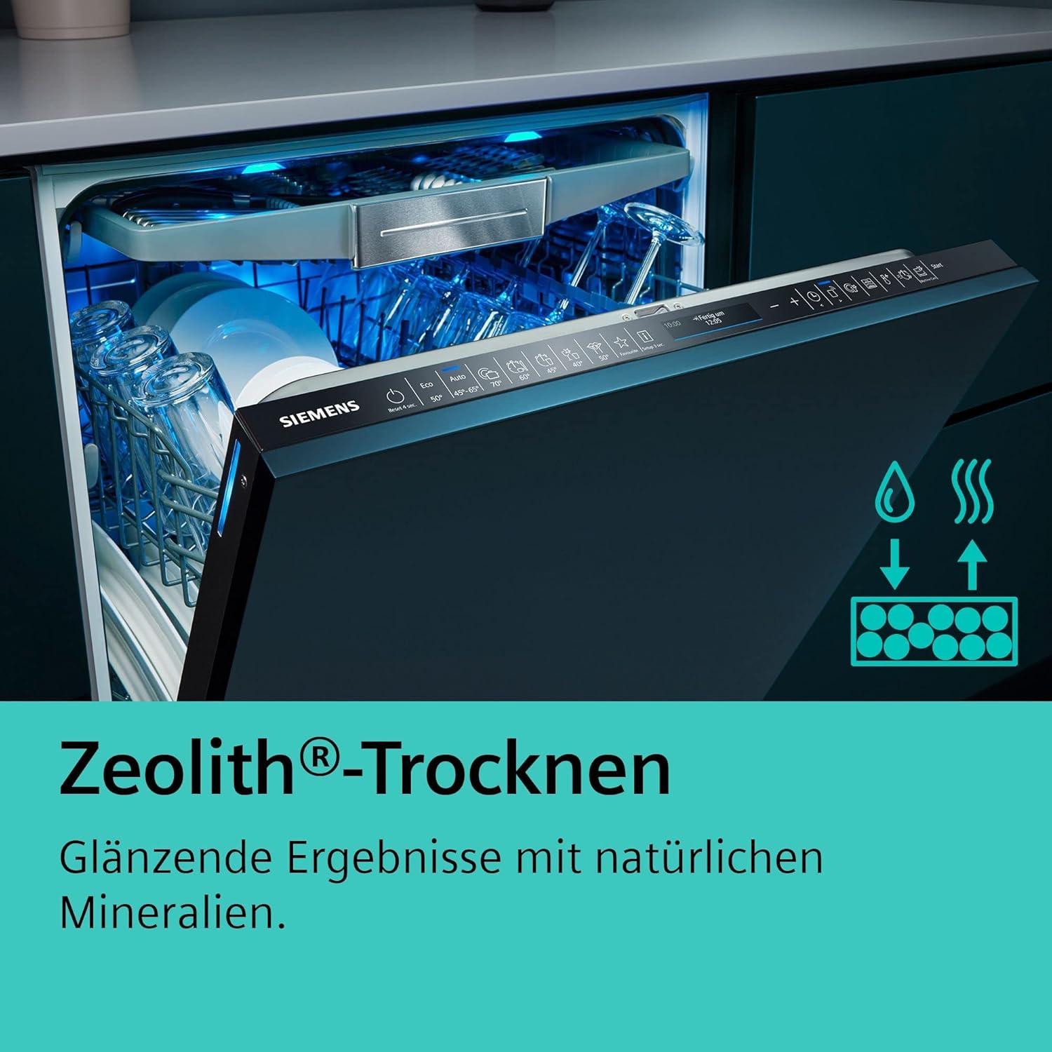 Siemens SN63EX14VE, iQ300 Smarter Geschirrspüler, Vollintegrierte Spülmaschine mit Besteckschublade, 60 cm, Auto Türöffnung dank autoOpen dry, Besonders leise durch iQdrive-Motor, infoLight aquaStop