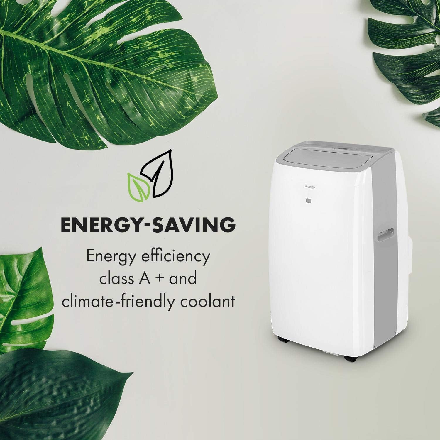 KLARSTEIN Grandbreeze Pro 14K – Mobiles Klimagerät, Luftentfeuchter, Ventilator, 3 Geschwindigkeiten, 14000 BTU/1,65 kW, Raum: 42 bis 68 m², Durchfluss: 460 m³/h, CEE A – Weiß Klimaanlage