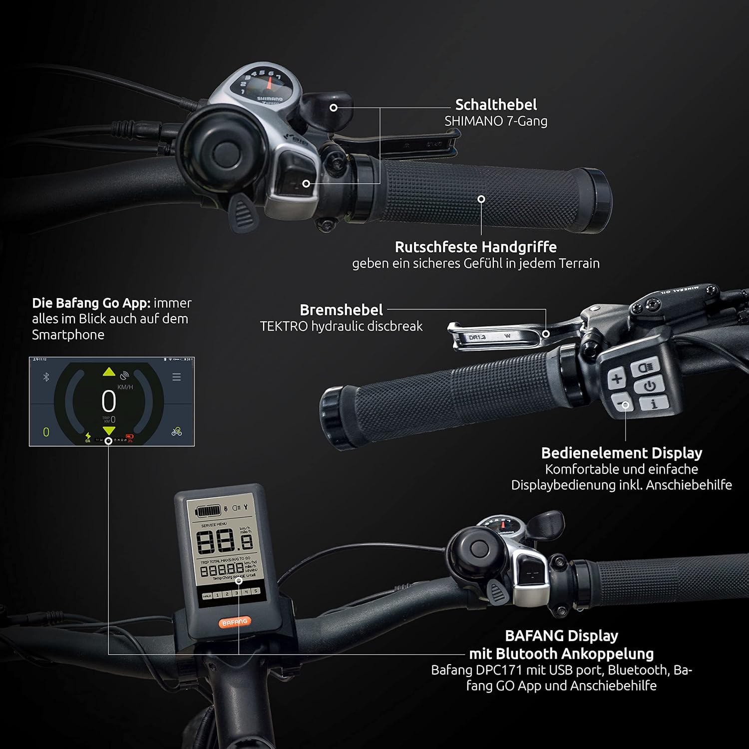 Highphoria Elektrofahrrad Erwachsene, 250W 25 km/h E-Bike mit Batterie, Starker Motor, Kettenschaltung, E-Mountainbike mit Hydraulische Federgabel Pedelec für Damen & Herren