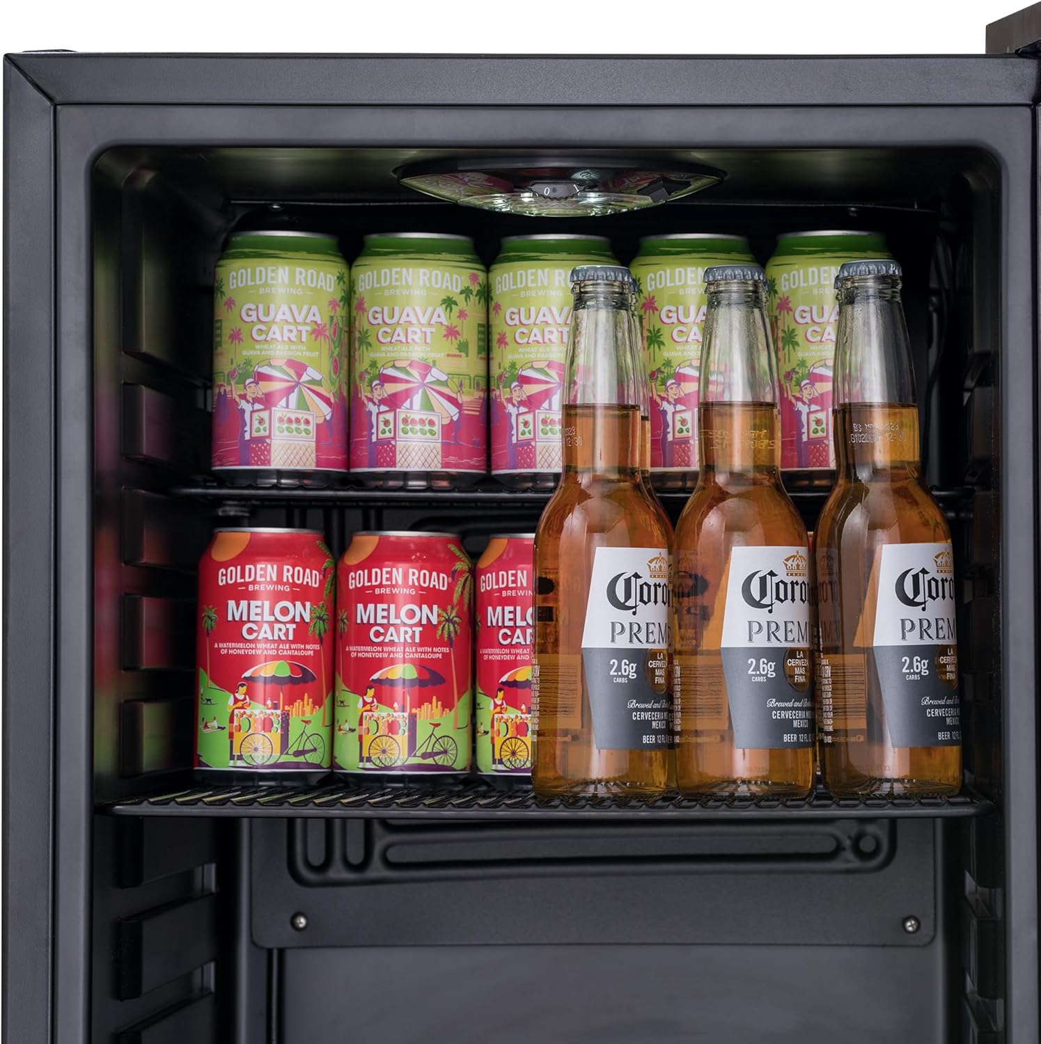 Getränkekühlschrank | Freistehender Kühlschrank für 126 Dosen mit Glastür mit Scharnier rechts | Mini-Getränkekühlschrank, perfekt für Bier, Wein, Limonade und kühlere Getränke